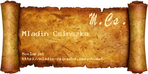 Mladin Csinszka névjegykártya